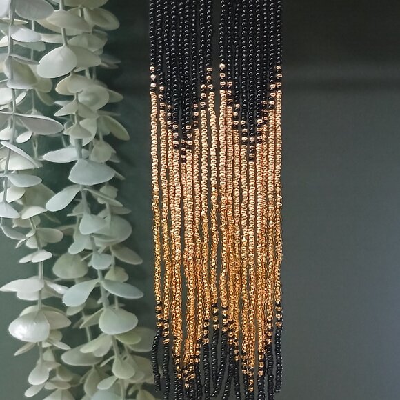Handmade indigenous beadwork - fringe earrings - Picture 1 of 1